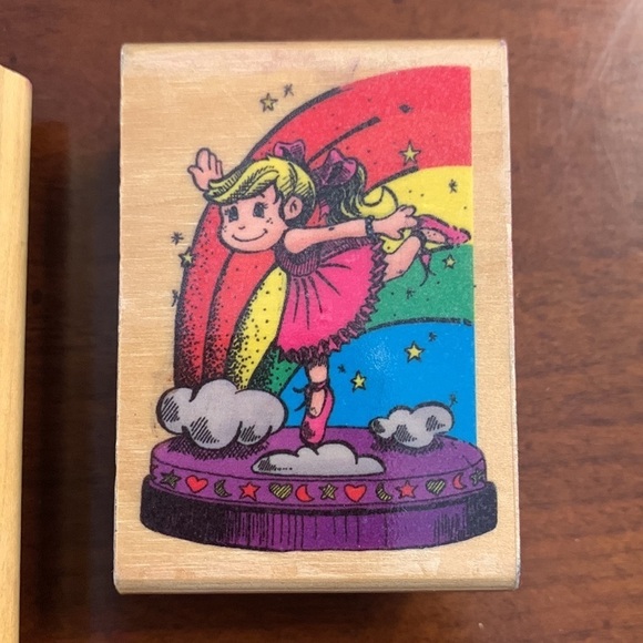 Fairy and Ballerina Wood Block Rubber Stamp Set of Three - Picture 2 of 11